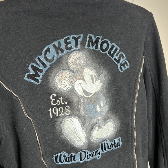 WDW Mickey Mouse Black Moto Jacket- M - Picture 8 of 9